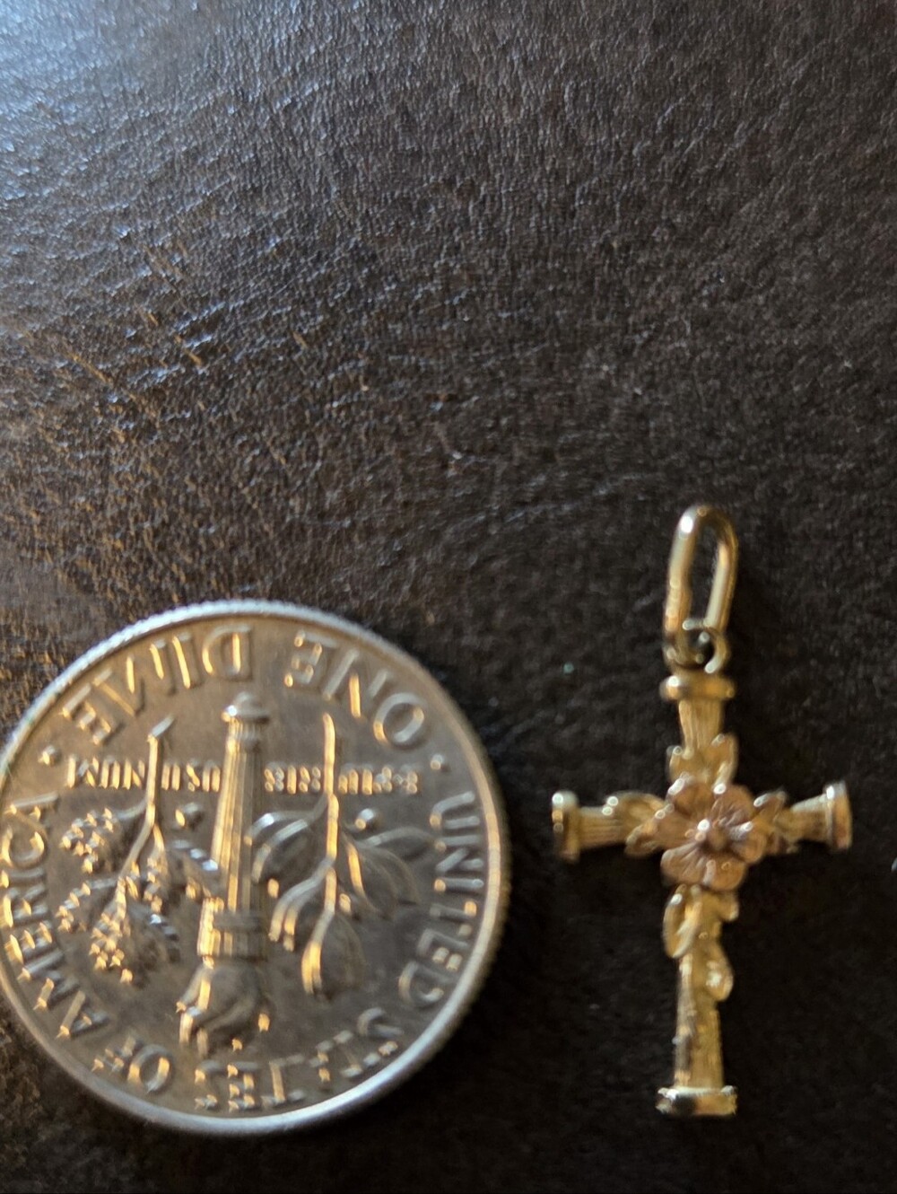 Tiny 14k GOLD Cross Pendant - Picture 5 of 5